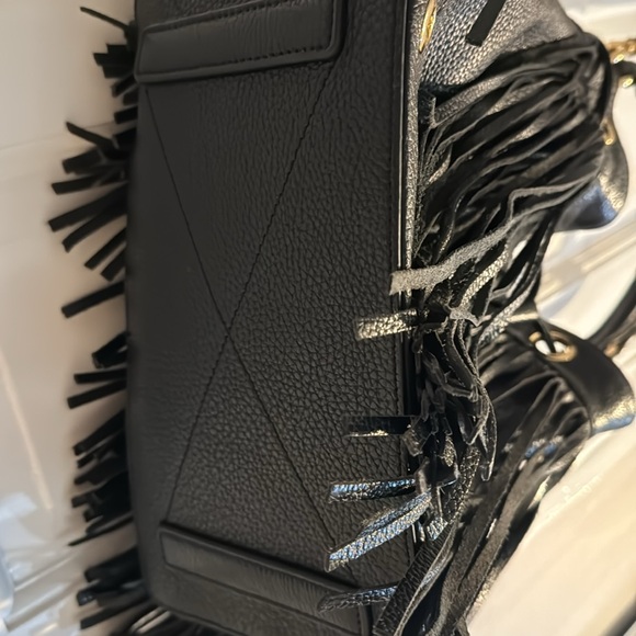 Milly black fringe leather crossbody handbag - Picture 5 of 6